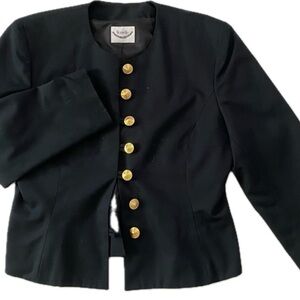 Fully lined tailored blazer, EU 10/US 8, black, made in Denmark